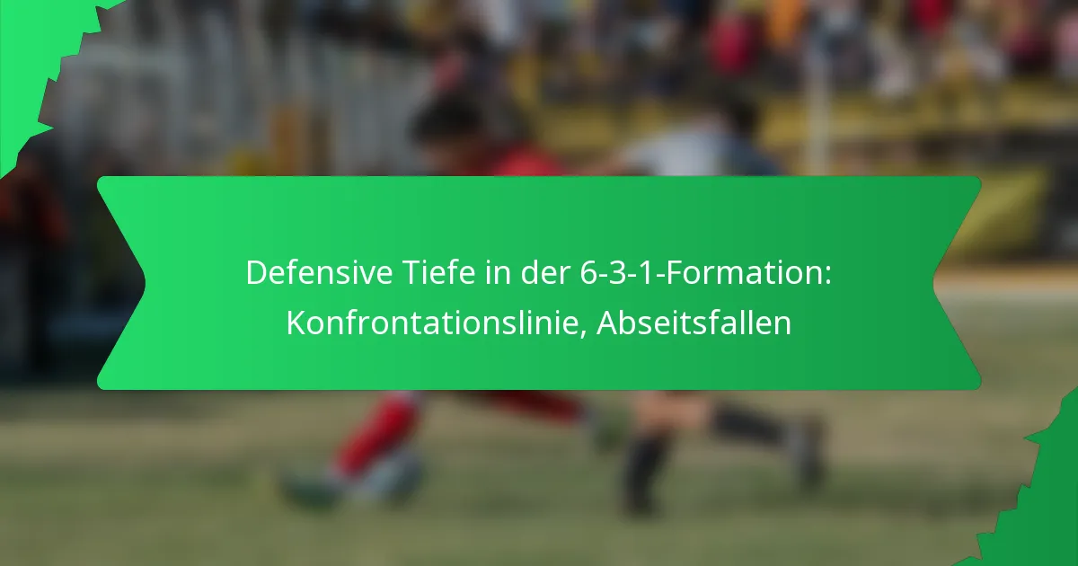 Defensive Tiefe in der 6-3-1-Formation: Konfrontationslinie, Abseitsfallen