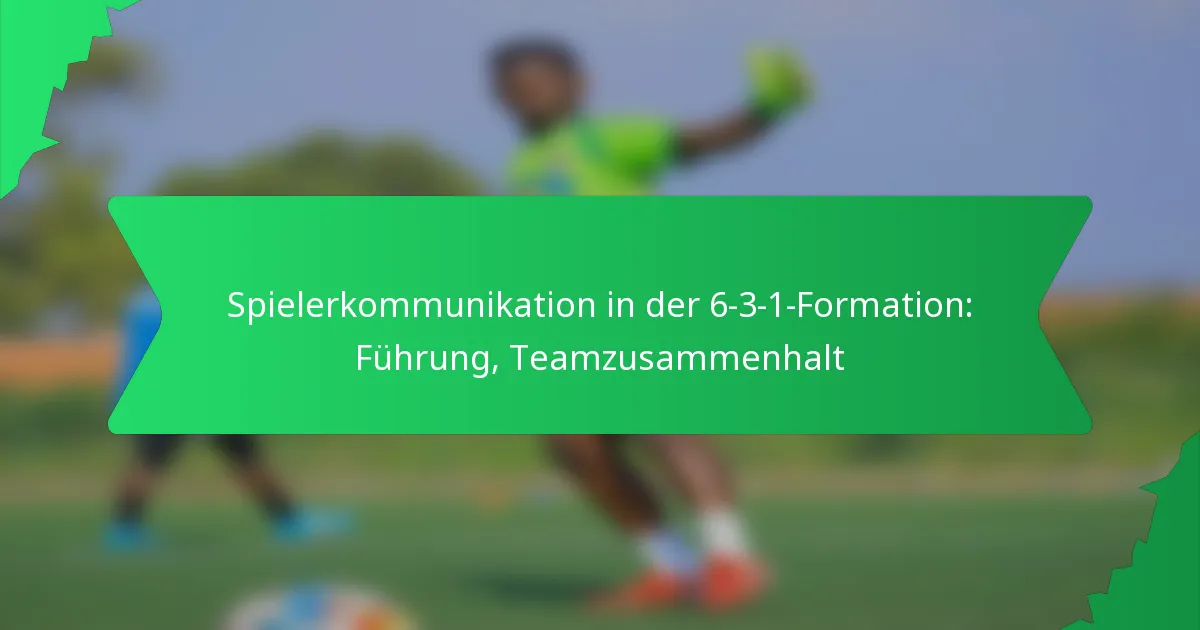 Spielerkommunikation in der 6-3-1-Formation: Führung, Teamzusammenhalt